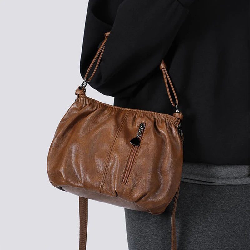 Casual Leather Shoulder Bags for Women's Luxury Handbags Designer Crossbody Messenger Bag Shell Vintage Handbag Tote