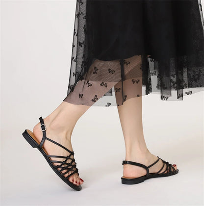 ZAROY Luxury Gold Gladiator Flat Sandals Woman Summer Narrow Band Open Toe Roman Shoes Casual Strap Sandalia Zapatos босон