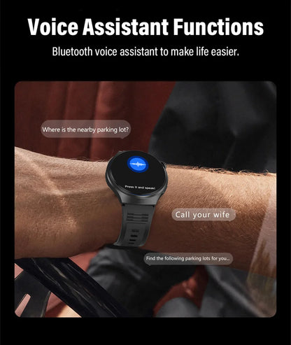 LAXASFIT 1.52" HD Smart Watch Game Dial Dynamic Dial Bluetooth Call Voice Assistant Fitness Tracker Wireless Charging