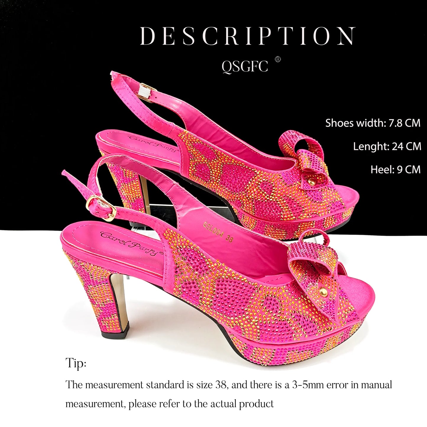 Nigerian Fashion Design Girly Style Party Shoes And Bag Sexy High Heels And Full Diamond Dual Purpose Mini Bag Women's Shoes