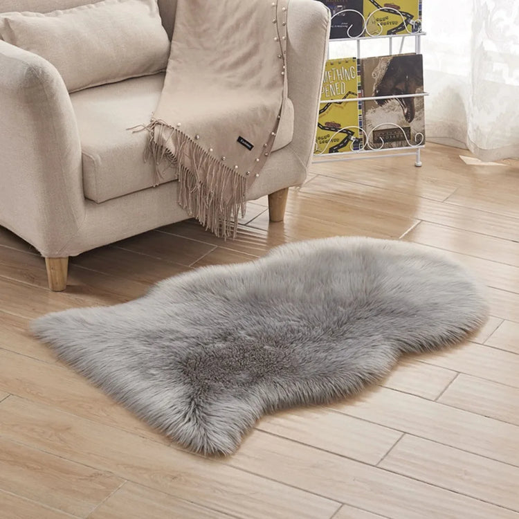 Imitation Wool Non Slip Fluffy Shaggy Floor Protection Soft Rugs Washable Sheepskin Rug Bedroom Mats Faux Fur Home Decor