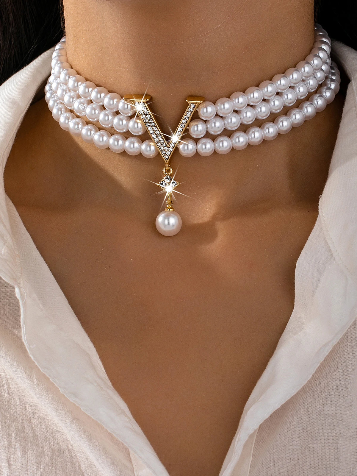 Elegant Summer Luxury Imitation Pearl High-End Women's Jewelry Necklace