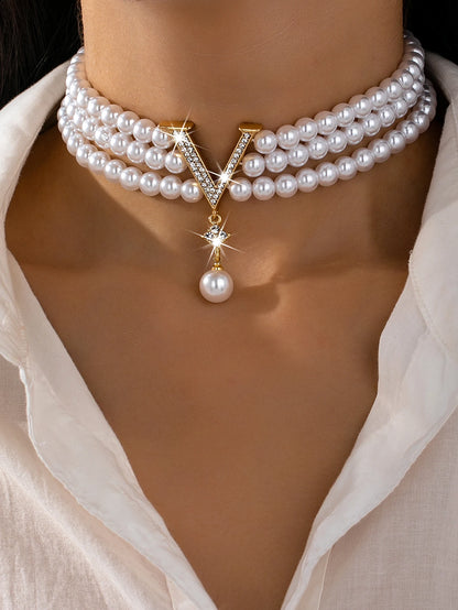 Elegant Summer Luxury Imitation Pearl High-End Women's Jewelry Necklace