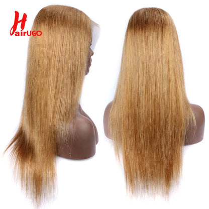 #27 Honey Blonde 13x4 Lace Front Wigs Human Hair Straight 4x4 Lace Closure Wigs Remy Straight Human Hair Wigs For Women HairUGo