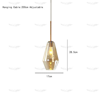 Creative Design Trendy Modern Glass Lamp Modern Home Decor Living Room Pendant Lights LED Foyer Hanging Lamp Long Table Lustre