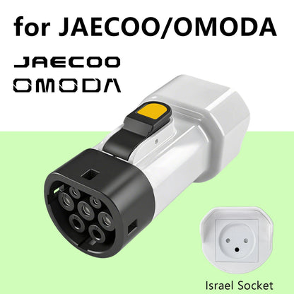 Type2 V2L Discharger Adapter Israel Socket Electric Vehicle Discharge for BYD Atto 3 MG Jaecoo J7 Geely Starray XPENG G6