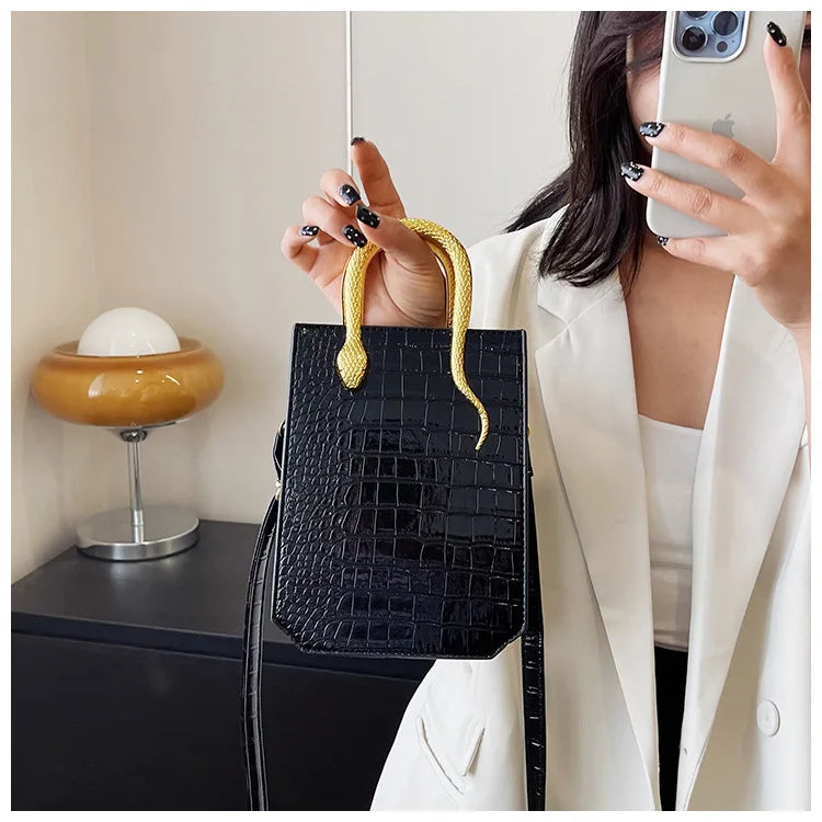 Stone Patterned Handbag for Women Glossy Purse and Handbags Crossbody Bags for Women Tote Bag PU Designer Bag Сумка Женская 2024
