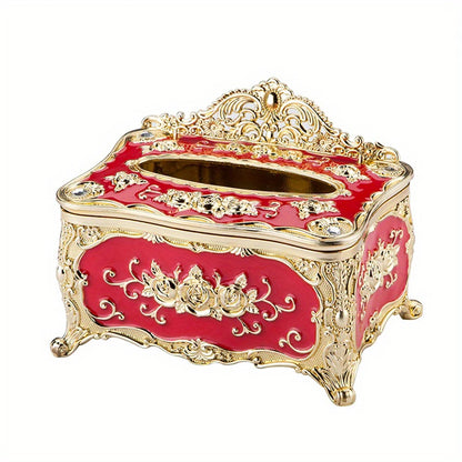 European Style Tissue box, High-end Hotel Restaurant Napkin Extraction Box, Living Room Desktop Paper Extraction Storage Box