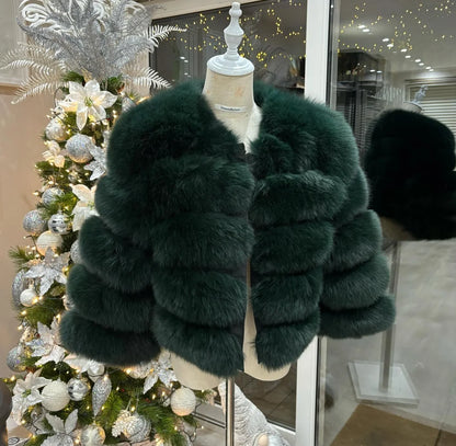 Women's Fur Coat Fox Fur Jackets for Women Clothing Natural Real Fox Fur Jacket Coats for Women Fur Jacket in Promotion