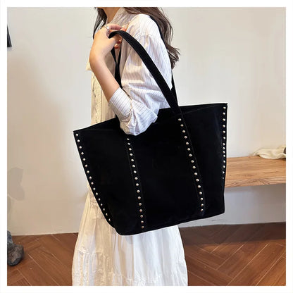Fashion Microfiber Solid Sewing Shoulder Bags 2025 High Quality Retro Sweet Handbags Brand Sequined Large Capacity Bag for Women