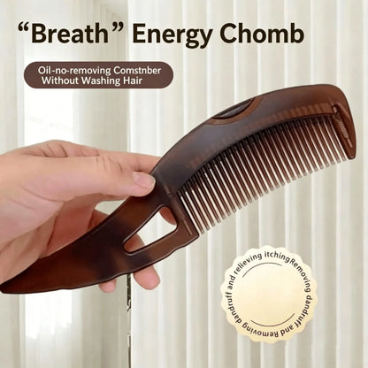 Oil-Control Energy Comb, Hollow Scalp Brush, No Shampoo Needed, Removes Grease & Dandruff, Hair Cleansing Massage Comb for Oily