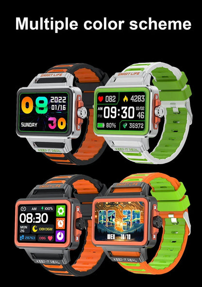 Hip Hop Fashion Personality Smart Watch 1.57-inch HD Screen 24h Continuous Heart Rate Sleep Monitor Game Waterproof Smartwatch