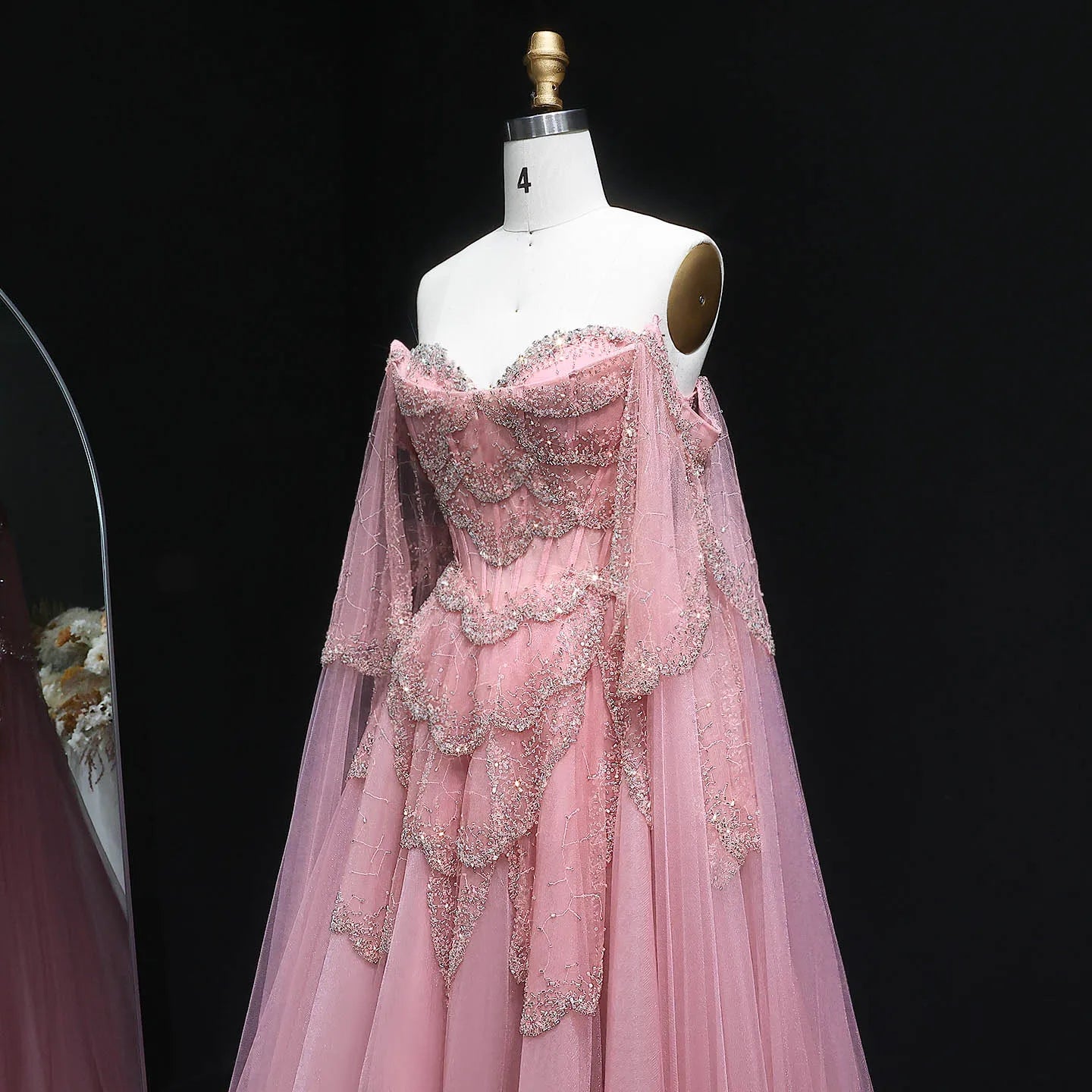 Sharon Said Elegant Off Shoulder Sage Green Evening Dress with Cape Sleeves Sweetheart Luxury for Weddig Party SS215 Customized