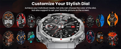 2026 New Military Active Edge Smart Watch Men 10ATM Waterproof GPS Motion Track 100+Sport Modes Heart Rate HD BT Call Smartwatch