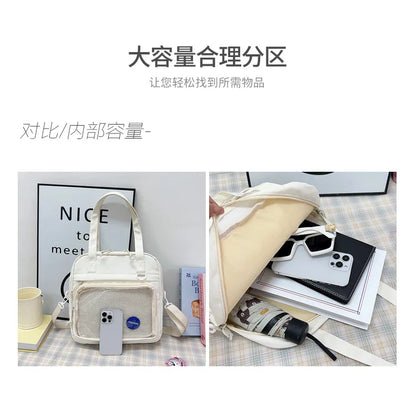 Japanese Style Kawaii Itabag For Dolls Large Handbags New Nylon School Bags For Teenage Girls Tote Shoulder Bag JK Crossbody Bag