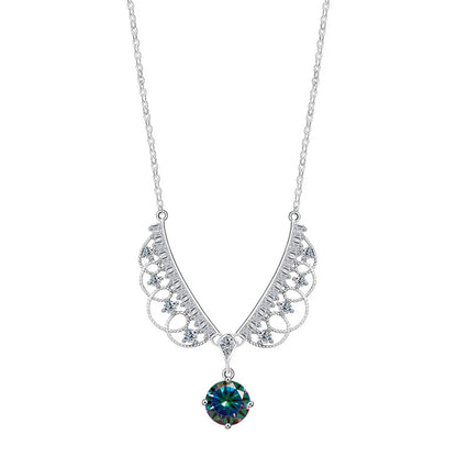 TY 925 Sterling Silver Moissanite Lace Necklace Women D-Color Moissanite Brand Necklace 1Carat Lab Moissanite Luxury Jewelry