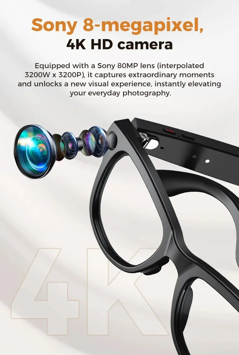 Smart Glasses HD Photo Video Open AI Record Translation Touch Photochromic Lenses Bluetooth Call Music Multifunction Glasses
