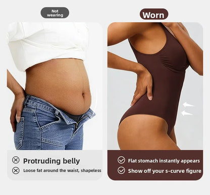 Seamless Bodysuit with Strong Compression Molding Abdominal Compression Underwear Straps Zipper One-Piece Shapewear Yoga Sets