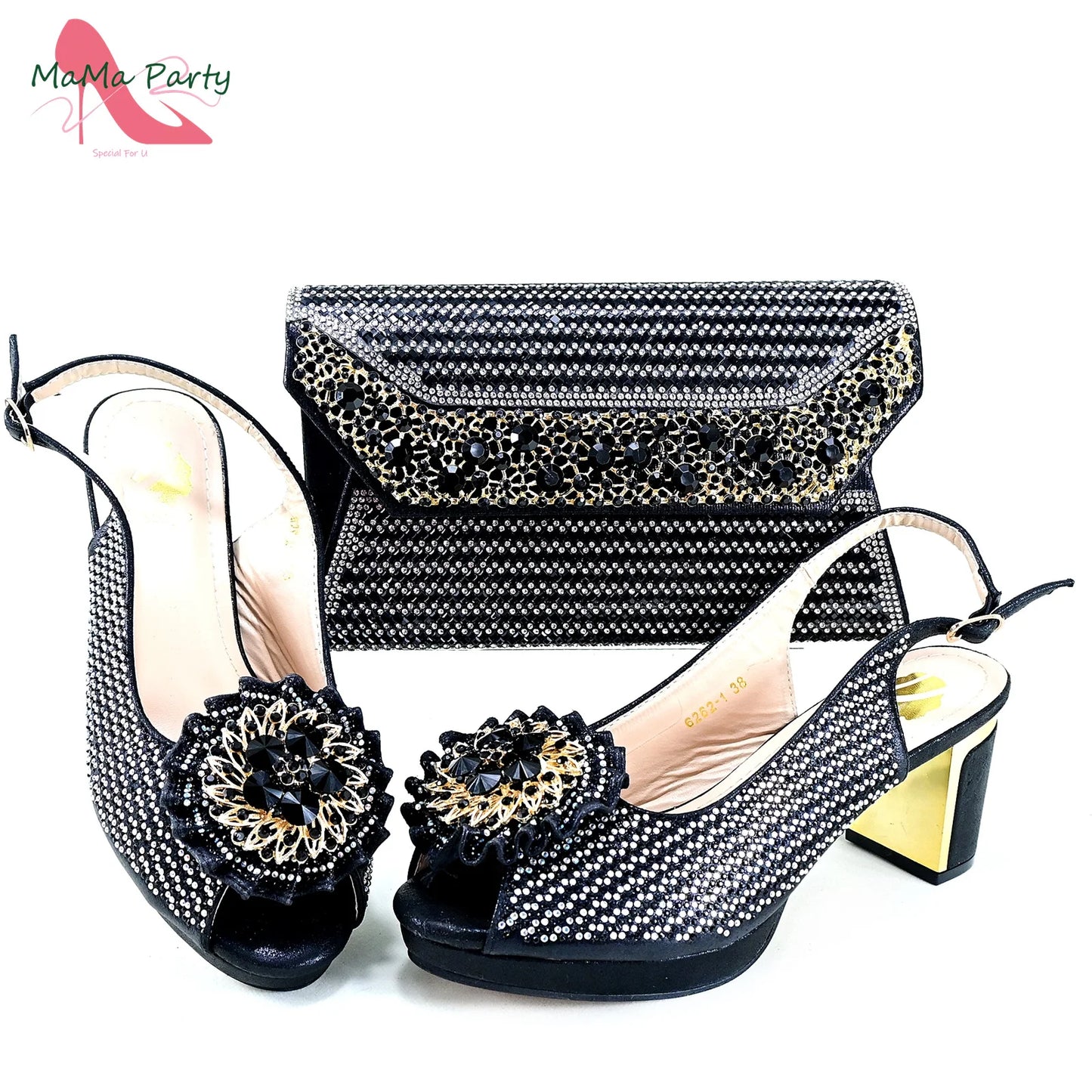 Mature Italian Women Shoes Matching Bag Set in Green Color 7 CM Comfortable Heels with Plaform Elegant Peep Toe Sandals