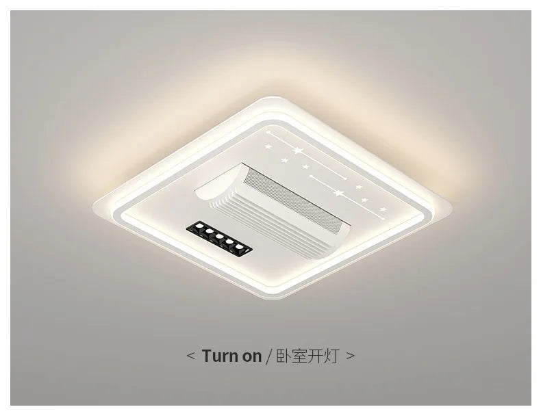 Modern LED Leaf Free Ceiling Fan 6-speed Ceiling Light Remote Control Living Room Bedroom Children's Room Fan Light Home Lightin