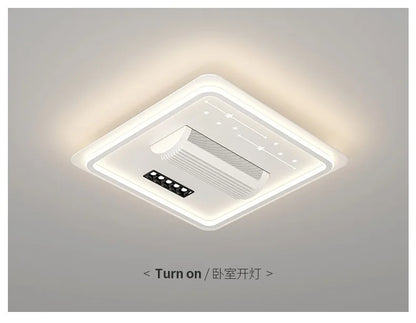 Modern LED Leaf Free Ceiling Fan 6-speed Ceiling Light Remote Control Living Room Bedroom Children's Room Fan Light Home Lightin