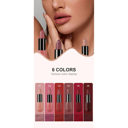 6 Colors Matte Lipstick Set for Women Long Lasting Velvet Texture Non-Drying Radio Tube Makeup Lipsticks Set Gift Box Included