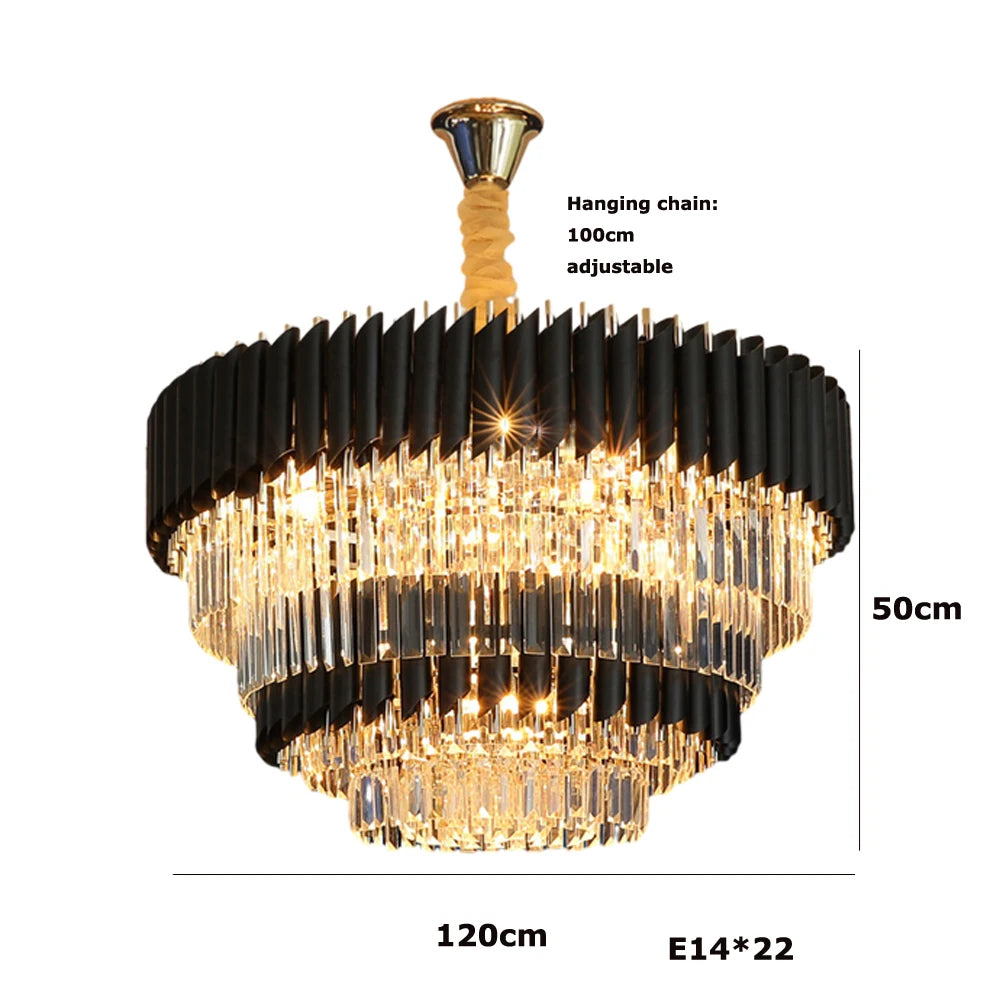 Villa Luxury Living Room Chandelier K9 Crystal Restaurant Pendant Lights Modern Ceiling Chandelier Dining Table Indoor Home Lamp