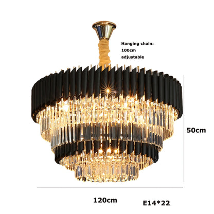Villa Luxury Living Room Chandelier K9 Crystal Restaurant Pendant Lights Modern Ceiling Chandelier Dining Table Indoor Home Lamp