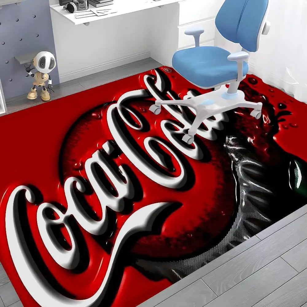 C-Coca Cola Bathroom Mat Anti-slip Absorb Water Long Strip Cushion Bedroon Mat Welcome Doormat