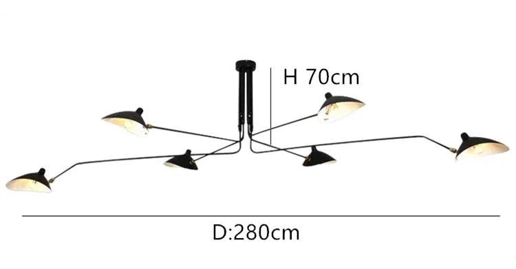 Industry Ceiling Lamp Nordic Black Spider Light Led Iron Black Ceiling Light for Home Decor Living Room Led Chandeliers Lights