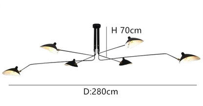 Industry Ceiling Lamp Nordic Black Spider Light Led Iron Black Ceiling Light for Home Decor Living Room Led Chandeliers Lights