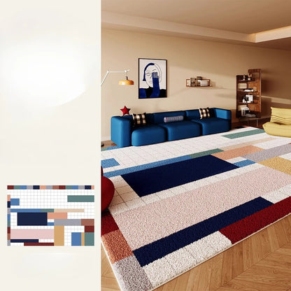 Retro Style Rugs for Bedroom Large Area Living Room Decoration Anti-slip Carpet Thick Plush Floor Mat Fluffy Soft Cloakroom Rug