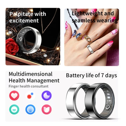 Smart Ring Health Tracker Heart Rate Blood Oxygen Monitor Waterproof Multifunctional Step Sleep Fitness Men Women Holiday Gift