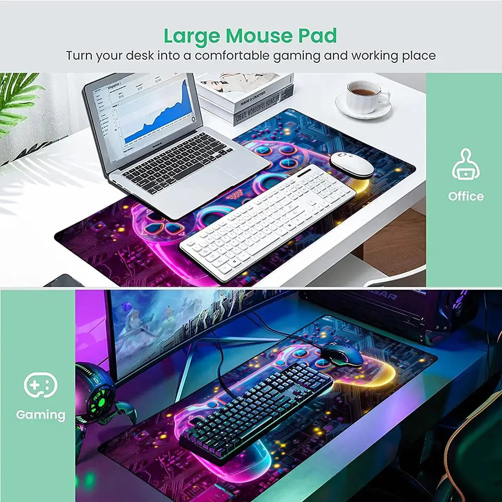 Cool game controller Mouse Pad Desk Mat with Stitched Edge xxl mousepads Rubber Anti-slip gamer Keyboard Rug gaming mats