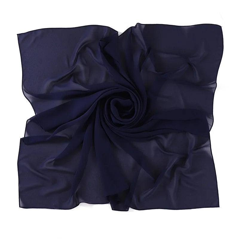 90*90CM Headwrap Heavy Chiffon Square Scarf Muslim Hijabs Women Underscarf Fashion Casual Plain Color Hijab