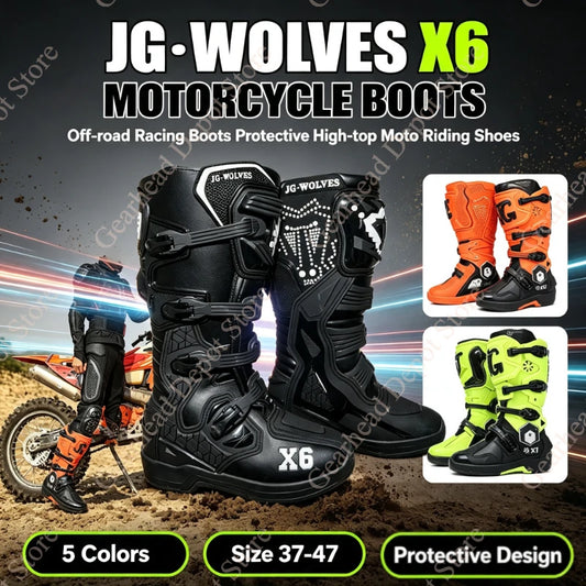 Professional Motocross Mid‑Calf Long High Ankle Off‑Road Racing Boots Moto Rider Protective Shoes Men Woman Motorcycle Boots