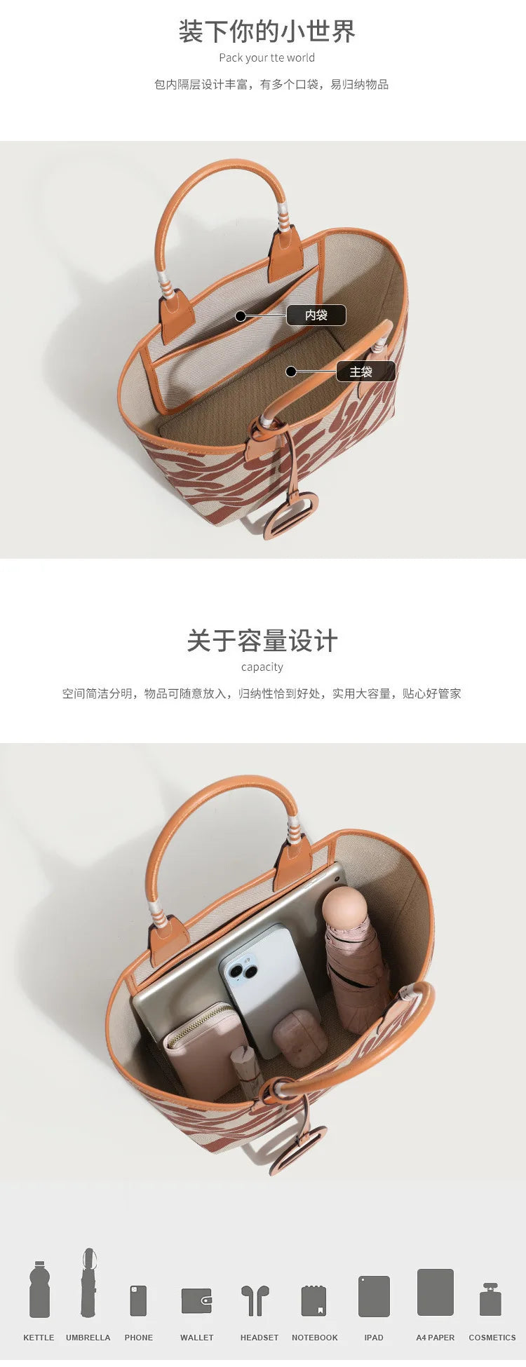 New Fashion Women's Tote Bag Trend Brand Versatile Shoulder Bag High Quality Temperament Crossbody Bag Designer Luxury Handbag