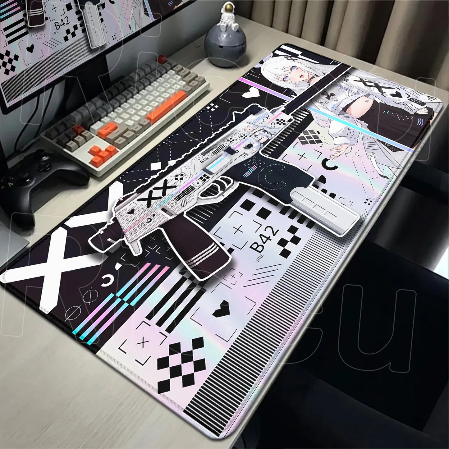 Cartoon Mouse Pad Pink CSGO Print Stream Gamer Mousepad 400x900mm Antislip Keyboard Mouse Mats Rubber Deskmat Gaming Accessories