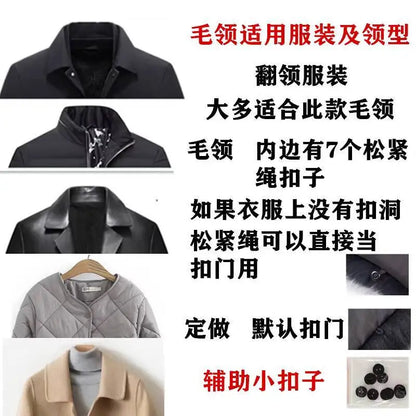 Natural Fox Fur Collar Removable Real Fur Square Collar for Coat Fashion Accessory for Women down Jacket Large Scarf Scarves