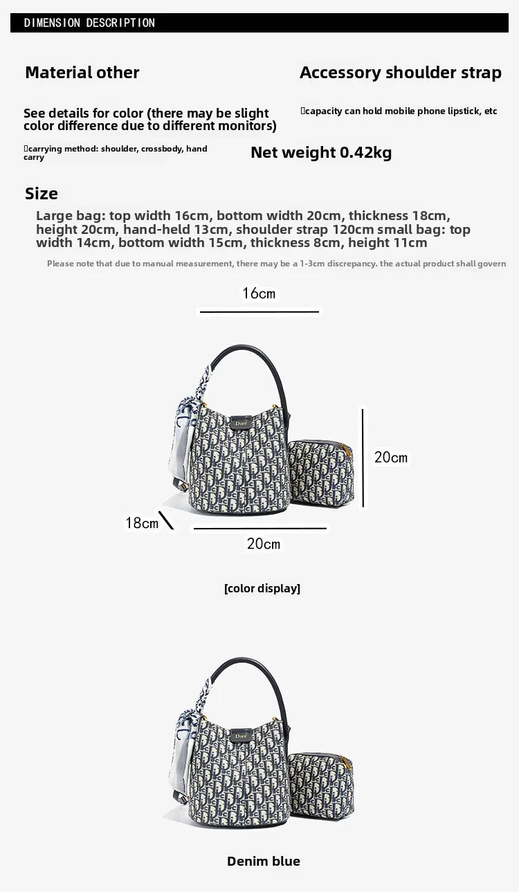 Vintage Light Luxury Bucket Bag Handbag for Women 2026 New Spring High-End Versatile Commuting Shoulder and Crossbody Bag