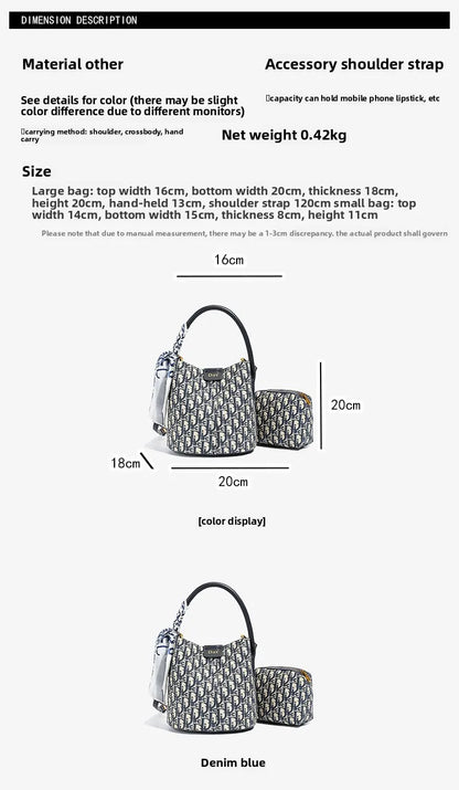 Vintage Light Luxury Bucket Bag Handbag for Women 2026 New Spring High-End Versatile Commuting Shoulder and Crossbody Bag