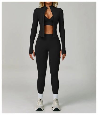 2/3PCS Seamless Sport Yoga Set Women's Breathable High Waist Fitness Sportwear Women Sports Underwear Set Gym Workout Clothes