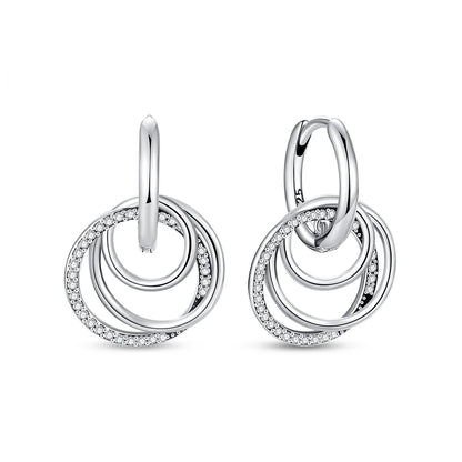 Original 925 Sterling Silver Luxury Bow Flower Shaped Clover Rose Pendant Earrings Elegant Mature Women Delicate Jewelry Gift
