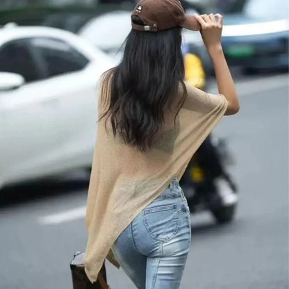 Trendy Loose Irregular Cape Shawl Thin Sun Protection Shawls Ice Silk Sunscreen Scarf