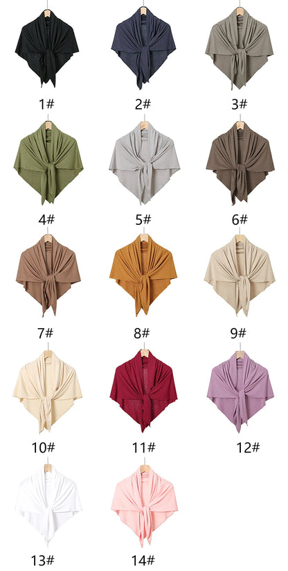 New Triangle Jersey Hijab Scarf For Women Muslim Shawls Headscarf Wraps Solid Color Scarves Head Wrap Islamic Turban Headband