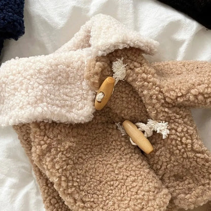 Fashion Autumn Winter Dog Warm Clothes Thickened Windproof Dog Hiking Jacket Horn Buckle Cute Dog Bodysuit for Small Medium Dog