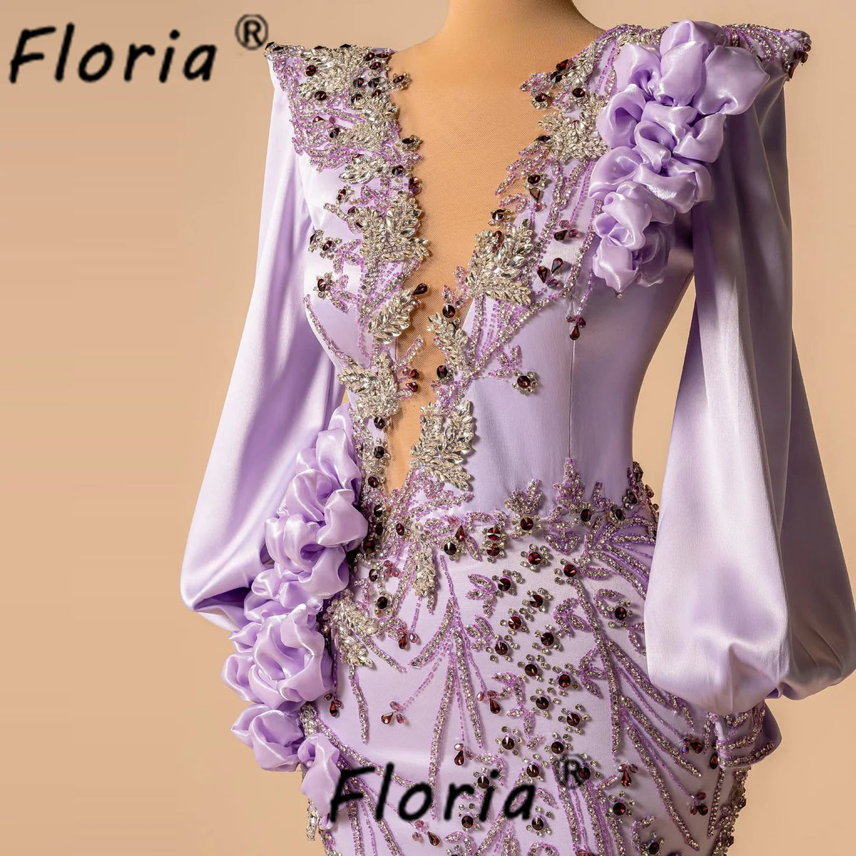 Luxury Heavy Beads Mermaid Evenin Dress Couture Lilac Full Crystals Wedding Engagement Gowns vestidos de fiesta elegantes 2025