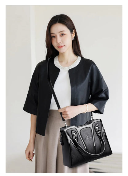 3 Layers Large Capacity Designer Women Top-Handle Bags Shoulder Crossbody Bags for Women Luxury Patent Leather Casual Tote Bag