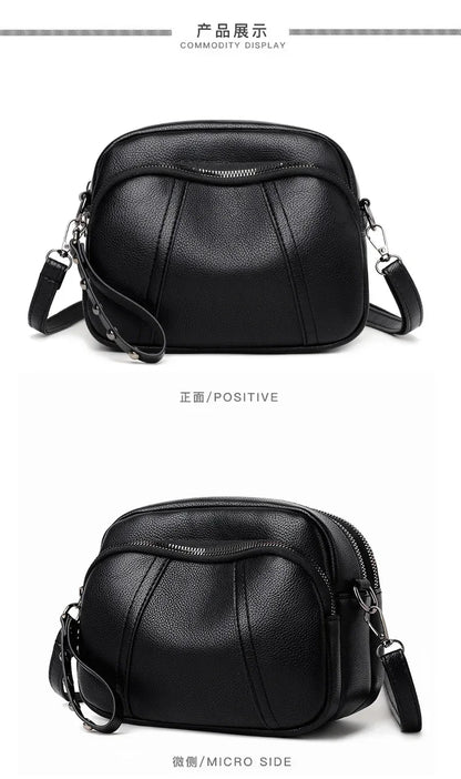 Fashion Soft Leather Crossbody Bags for Women 2026 Casual Female Multi Pocket Messenger Bags Retro Handbags Ladies Shoulder Bags