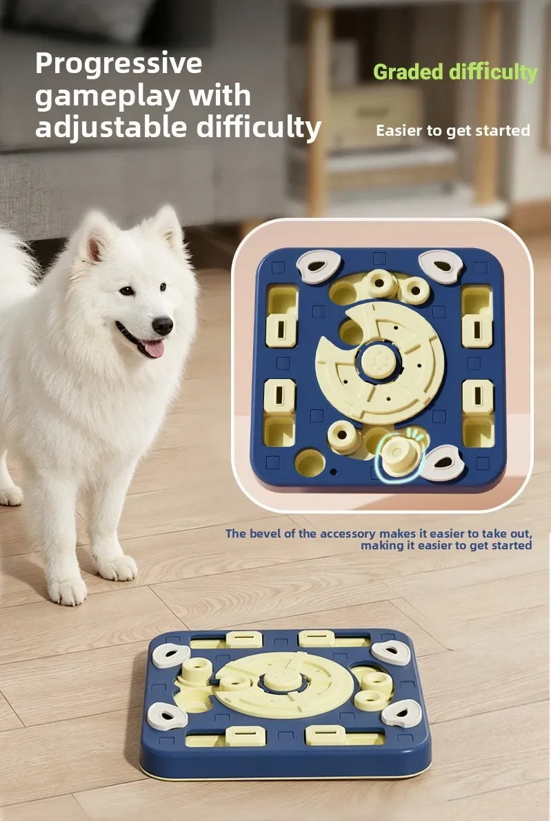 Multi Layer Sliding Pet Puzzle Slow Feeder Tray Snuffle Treat Maze Toy Anti Choke Prevent Bloating Relieve Boredom for Dogs Cats